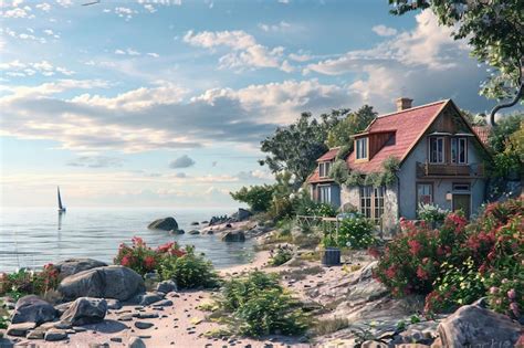 Premium Photo | Charming seaside cottages