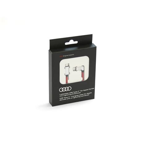 Original Audi Ladekabel USB C Auf Apple Lightning Kabel Gewinkelt Rot