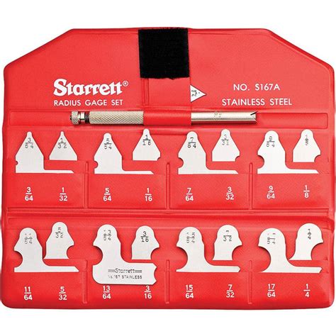 Starrett Radius Gage Set Stainless Steel To Off