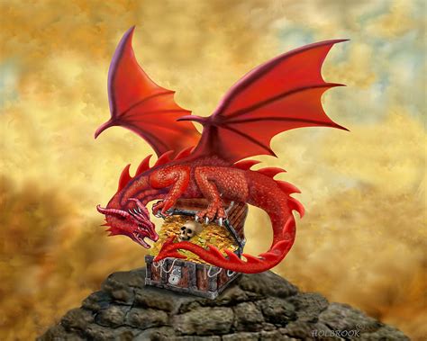 Red Dragons Treasure Chest Digital Art By Glenn Holbrook Fine Art