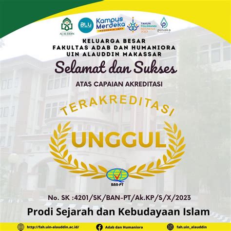 Selamat Prodi Sejarah Dan Kebudayaan Islam Uin Alauddin Raih