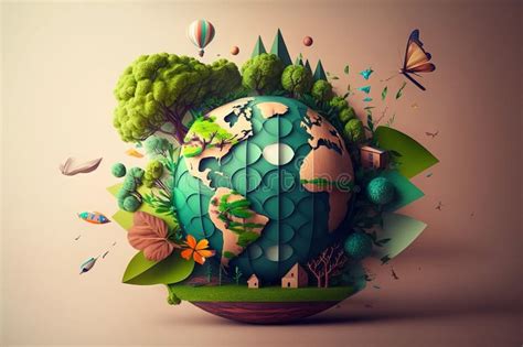 World Environment And Earth Day Concept With Glass Globe And Eco