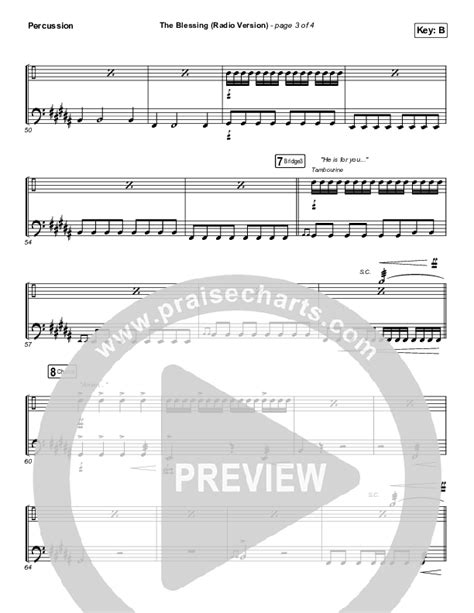 The Blessing Radio Percussion Sheet Music Pdf Kari Jobe Cody