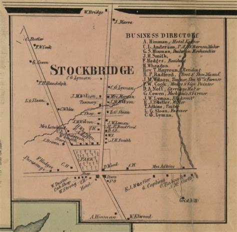 Stockbridge Village New York 1859 Old Town Map Custom Print Madison Co Old Maps