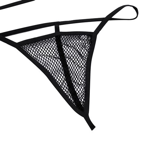 Buy Sexy Women Lingerie Fishnet See Through Bikini Bra Top G String Set Swimwear Online At