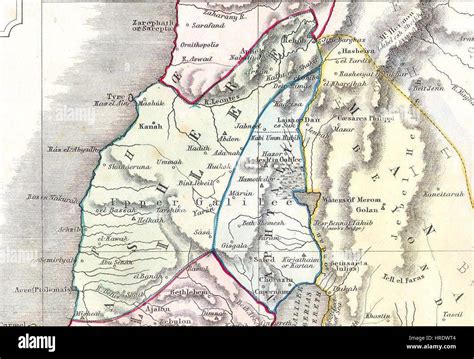 Asher Naphtali 1852 Philip Map Of Palestine Israel Holy Land