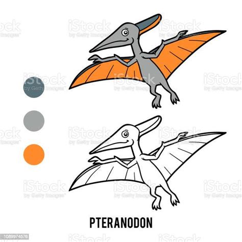 Coloring Book For Children Cartoon Pteranodon Stock Illustration