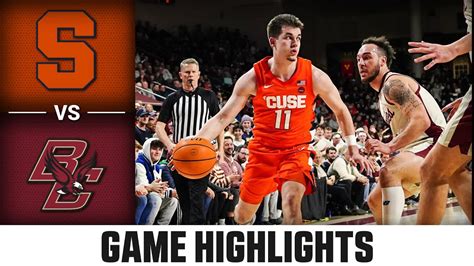 Boston College Vs Syracuse Men S Basketball Highlights 2022 23 Youtube