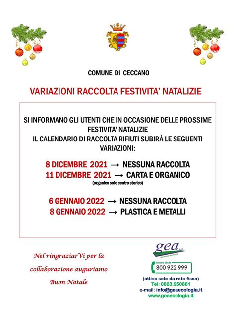 Comune Di Ceccano Raccolta Differenziata Calendario Festivit