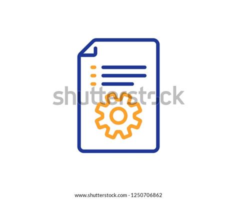 Technical Documentation Line Icon Instruction Sign Stock Vector