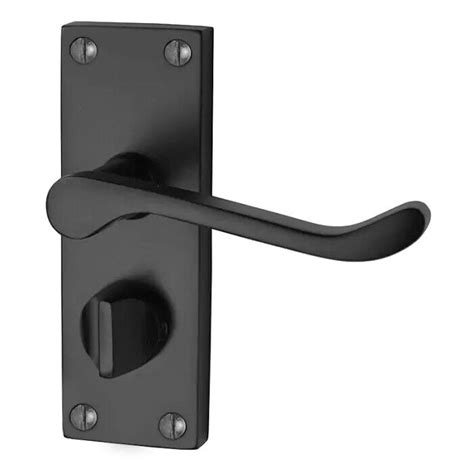 Matt Black Door Handle Packs Available Lever Latch Bathroom Keyhole