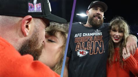 Taylor Swift kisses Travis Kelce on the field after Kansas City Chiefs ...