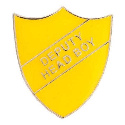 Yellow Deputy Head Boy Enamel Shield Badge Rockingham Trophies