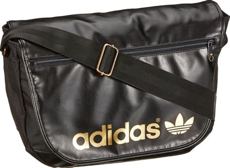 Adidas Adicolor Messenger Shoulder Bag Blackmetallic Gold 28 X 14 X