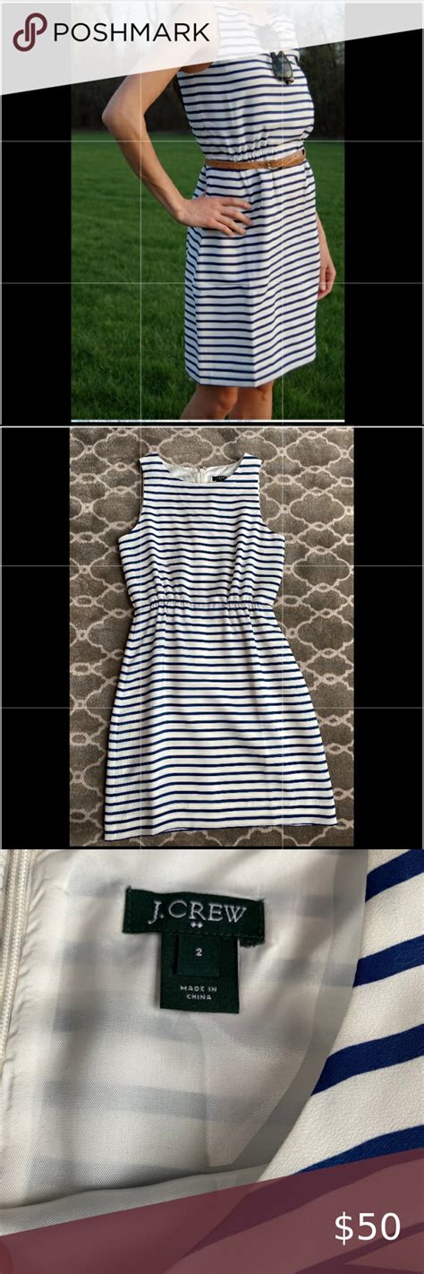 J Crew Blue White Striped Dress Blue White Striped Dress White