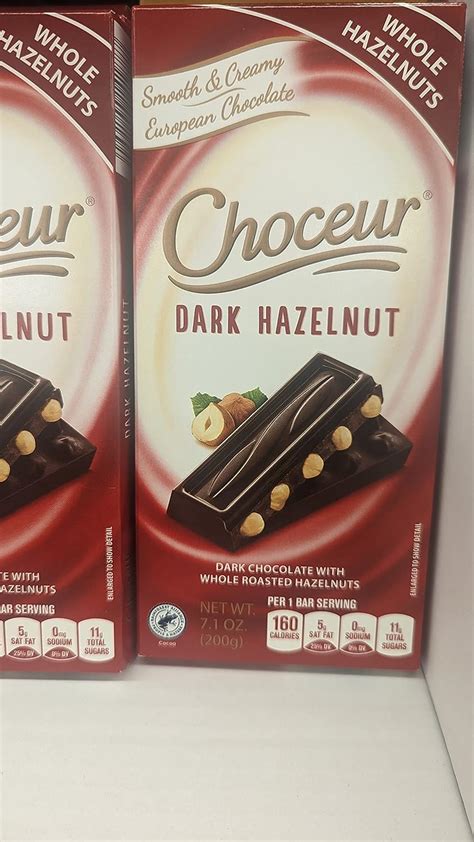 Choceur Dark Hazelnut Smooth And Creamy European Chocolate Dark Chocolate With Whole