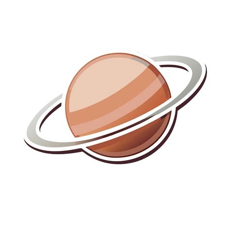 Plantilla De Pegatina Con El Planeta Saturno En Un Fondo Blanco Aislado