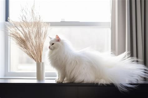 Premium Photo | Photo of a fluffy Turkish Angora cat with a luxurious ...