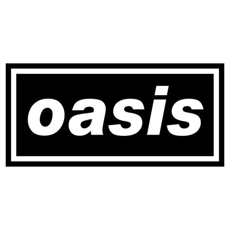 the word oasis is written in white on a black and white sign that says ...