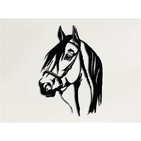 D Coration Murale En M Tal T Te De Cheval Silhouette Murale En D En