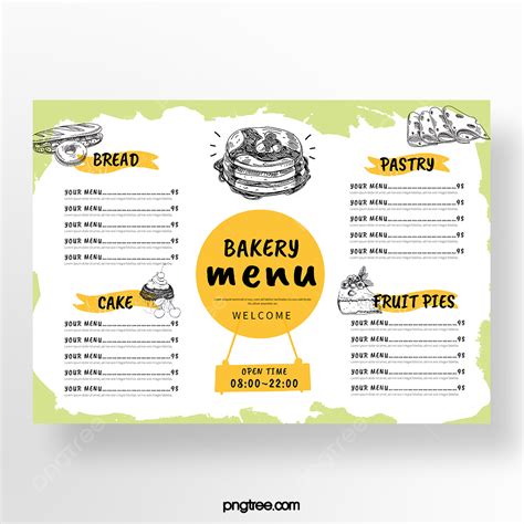 Simple Hand Painted Bakery Menu Template Download On Pngtree