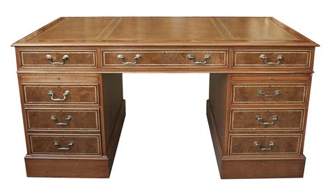 English Burled Walnut Executive Desk Chairish