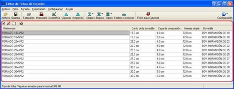 CYPECAD Editor De Fichas De Losas De Viguetas Prefabricadas Armadas