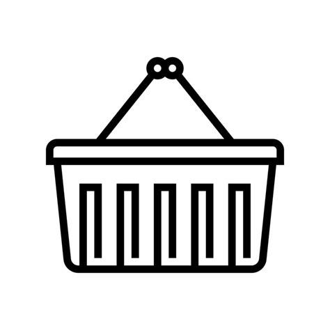 supermarket basket line icon vector black illustration 10174628 Vector ...