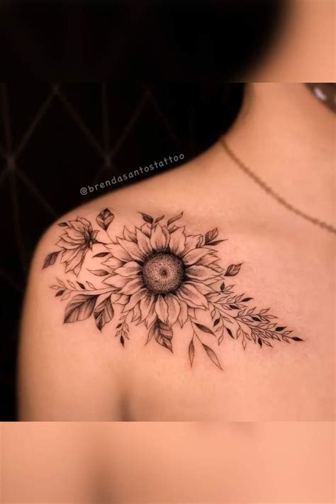 Tatuagem De Girassol No Ombro Tatuagens Femininas No Ombro Tatuagem