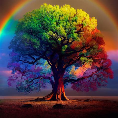 Rainbow Tree Digital Art Download. Rainbow Tree Jpg Instant Download. Rainbow Tree Print ...