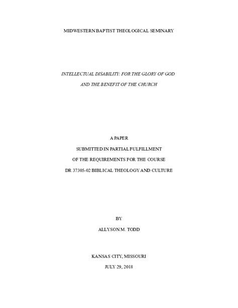 (DOC) MIDWESTERN BAPTIST THEOLOGICAL SEMINARY | Allyson Todd - Academia.edu