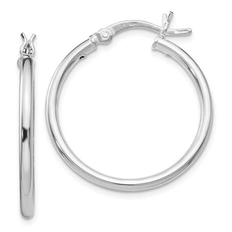 Leslies 925 Sterling Silver Polished Hinged Hoop Earrings For Adults