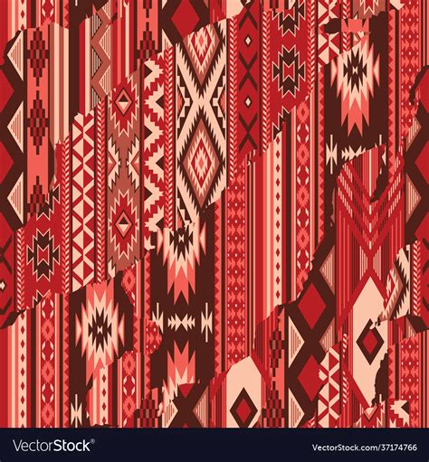 Native American Traditional Fabric Patchwork Vector Image