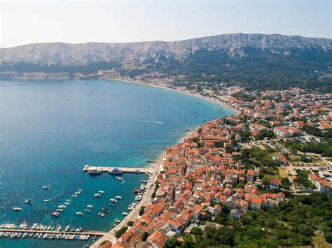 Aerial View Of Ba Ka Coastal Cityscape During The Summer Croatia