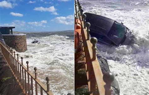 Watch Moment Car Is Swept Out To Sea Amid Storm Kathleen Stv News