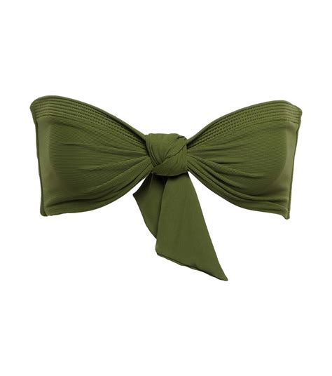 Rich Earthly Bandeau Bikini Top In Green Johanna Ortiz Mytheresa