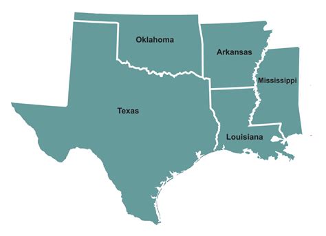 Map Of Texas Louisiana Arkansas And Oklahoma Wells Printable Map