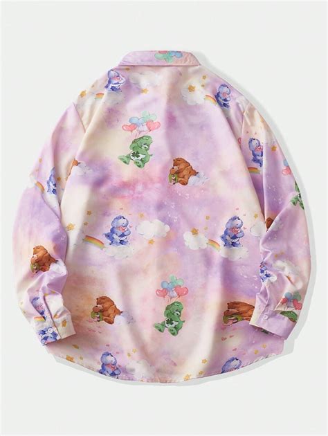 Romwe X Care Bears Camisa De Manga Larga Te Ida Con Dise O De Oso De