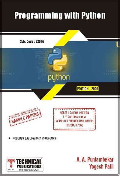 Programming With Python For MSBTE I Scheme VI CO CM IF CW 22616