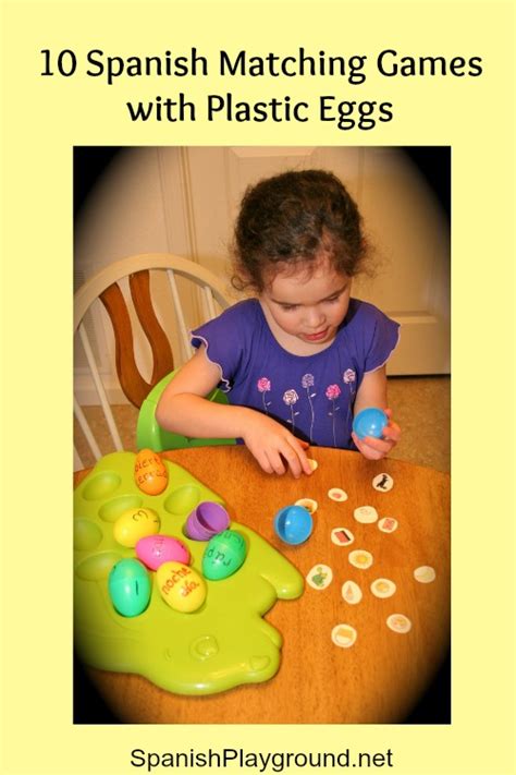 Spanish Matching Games with Plastic Eggs - Spanish Playground