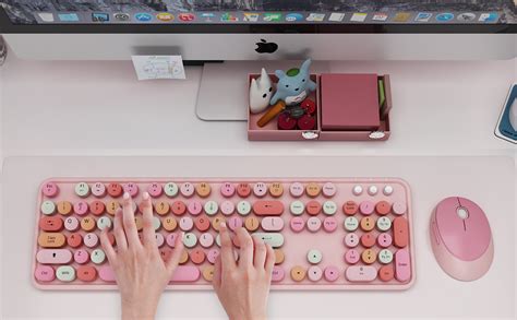 Amazon Pink Wireless Keyboard And Mouse Kootop Cute Pink Keyboard