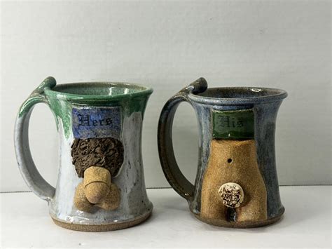 Pottery His Hers Penis Vagina Mug Handmade Etsy