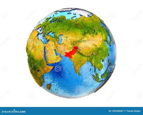 Map of Pakistan on 3D Earth Isolated Stock Image - Image of symbol ...