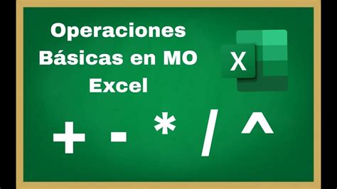 MO Excel Operaciones básicas YouTube