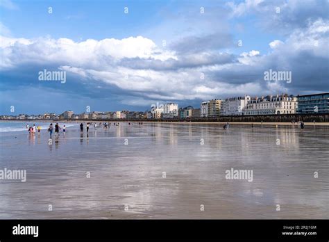 Low Tide On The Grande Plage Du Sillon Beach In Saint Malo Brittany