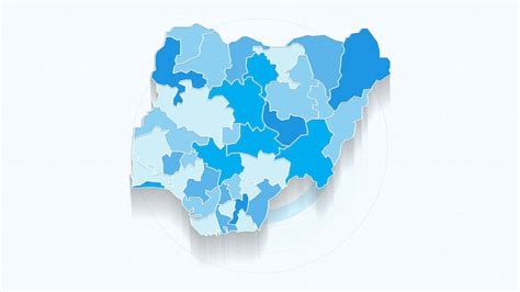 Mapa Azul De Nigeria Mapa De Nigeria Con Las Fronteras De Los Estados