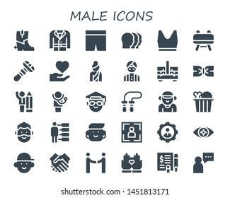 Male Icon Set Filled Male Stock Vector Royalty Free