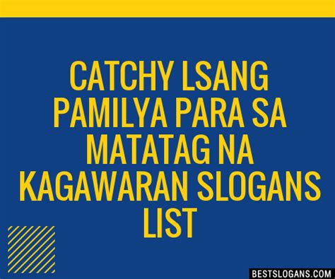 100 Catchy Isang Pamilyang Matatag Para Sa Kagawaran Slogans 2024 Hot Sex Picture