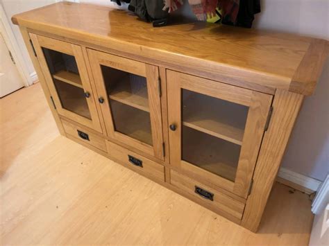 Solid Oak Sideboard with glass doors | in Chapel-En-Le-Frith ...