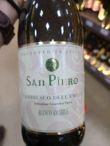 San Piero Lambrusco Dell Emilia Bianco Frizzante Amabile Vivino